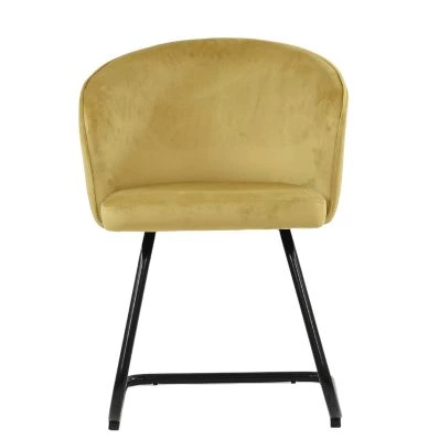 Robyn Dining Chair Latte Velvet & Black Base