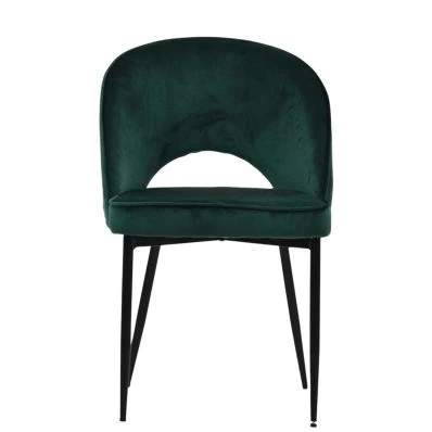 Flair Dining Chair Emerald Green Velvet & Black Base