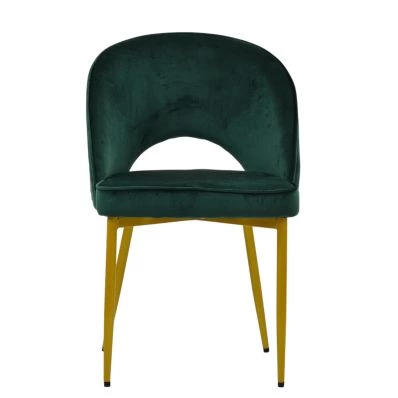 Flair Dining Chair Emerald Green Velvet & Gold