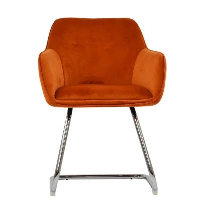 Swish Office Chair Burnt Orange Velvet & Chrome
