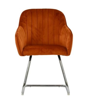 Hays Office Chair Burnt Orange Velvet & Chrome