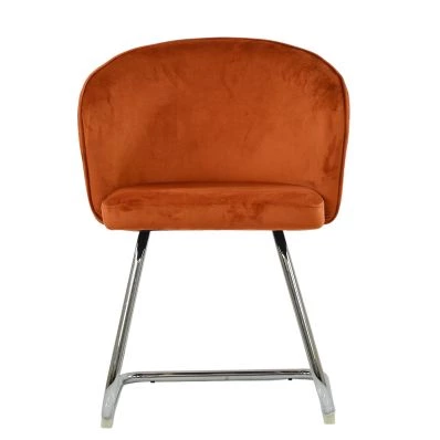 Flek Dining Chair Burnt Orange Velvet & Chrome