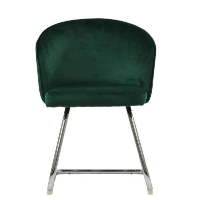 Flek Dining Chair Emerald Green Velvet & Chrome