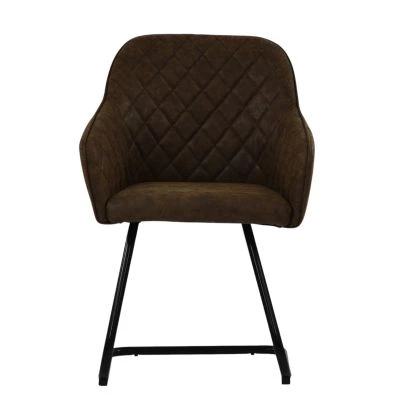 Peco Office Chair Aged Brown Faux Leather & Black
