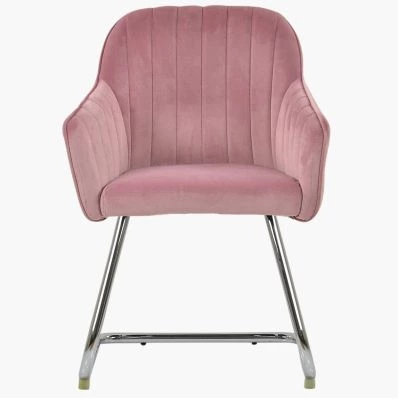 Hays Office Chair Pink Velvet & Chrome Base