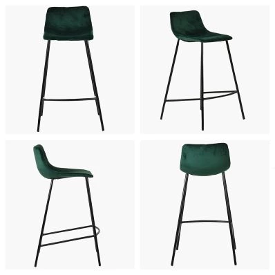 Fallow Bar Stool Emerald Green Velvet & Black Leg