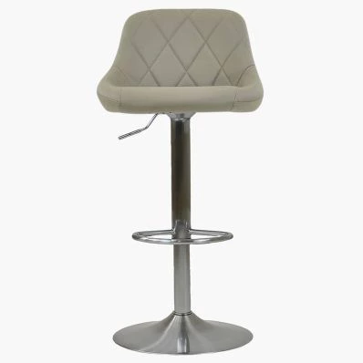 Ferrero Bar Stool Taupe Leather & Brushed Steel Base