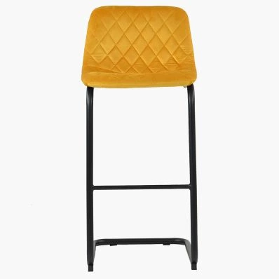 Finn Bar Stool Gold Velvet & Black Leg