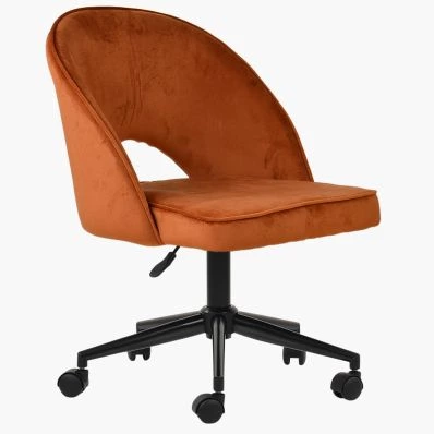 Flair Office Chair Burnt Orange Velvet & Black