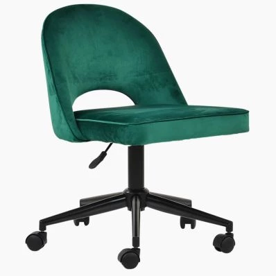 Flair Office Chair Green Velvet & Black