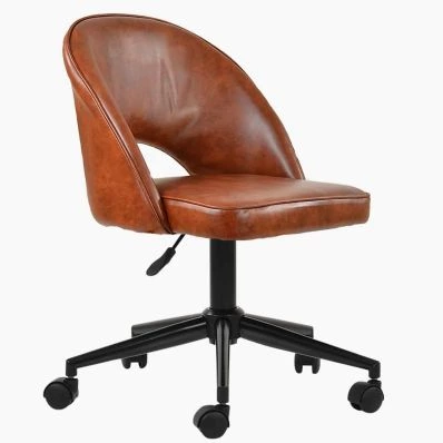 Flair Office Chair Vintage Brown Faux Leather & Black