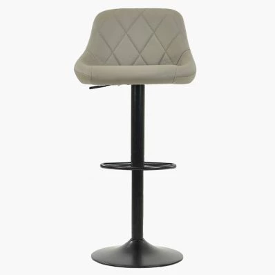 Fleur Bar Stool Taupe Leather & Black Base