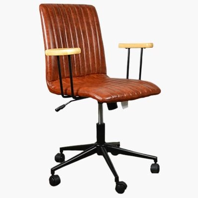 Folix Office Chair Vintage Brown Faux Leather & Black