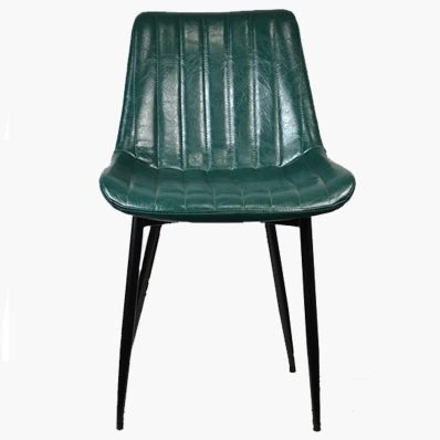 Franca Dining Chair Forest Green Faux Leather & Black Legs
