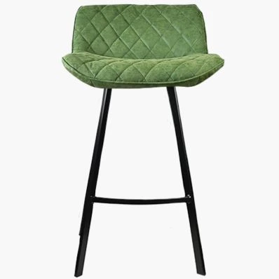 Franz Bar Stool Aged Olive Green Leather & Black Leg 65cm
