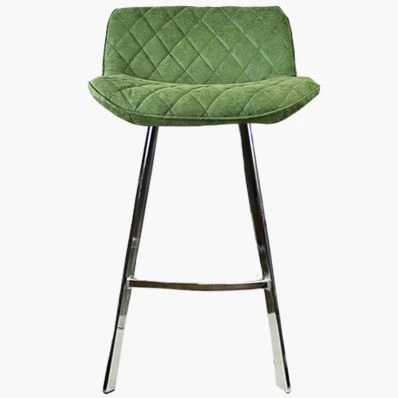 Franz Bar Stool Aged Olive Green Leather & Chrome Leg 75cm