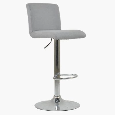 Georgia Bar Stool Grey Fabric & Chrome Base