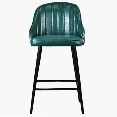 Hanna Bar Stool Forest Green Leather & Black Leg