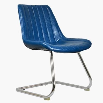 Juno Office Chair Blue Faux Leather & Chrome Base