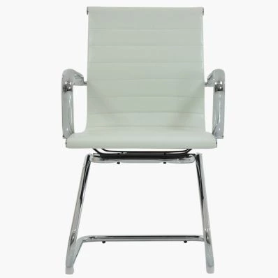 Howden Office Chair White Faux Leather & Chrome