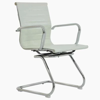 Howden Office Chair White Faux Leather & Chrome
