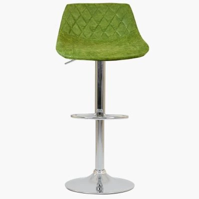 Hudson Bar Stool Vintage Green Leather & Chrome Base