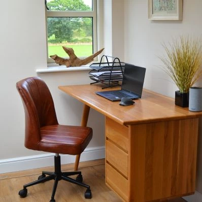 Cambourne Office Chair Vintage Brown Faux Leather & Black
