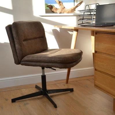 Rosso Office Chair Antique Brown Faux Leather & Black