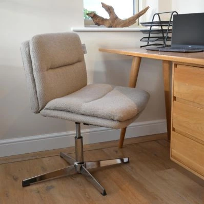 Rosso Office Chair Grey Boucle Fabric & Chrome
