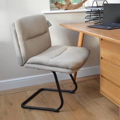 Okano Office Chair Grey Boucle Fabric & Black