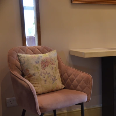Opus Carver Dining Chair Pink Velvet & Chrome Legs
