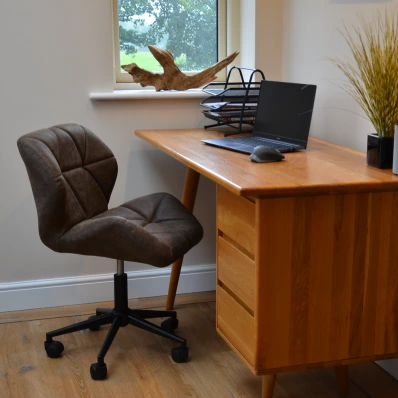 Barnes Office Chair Antique Brown Faux Leather & Black