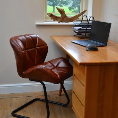 Brigham  Office Chair Vintage Brown Faux Leather & Black