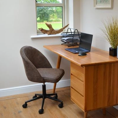 Flair Office Chair Antique Brown Faux Leather & Black