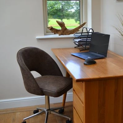 Flair Office Chair Antique Brown Faux Leather & Chrome