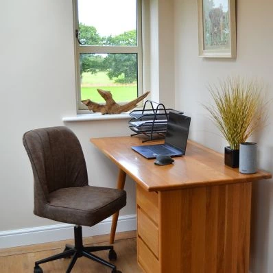Cambourne Office Chair Antique Brown Faux Leather & Black