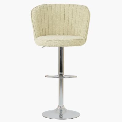 Jardin Bar Stool Mink Boucle Fabric & Chrome Base