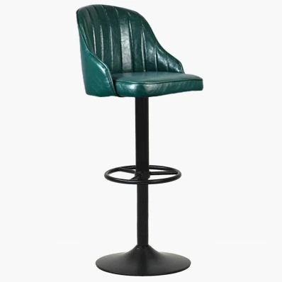 Kanto Bar Stool Bottle Green Leather & Black Base