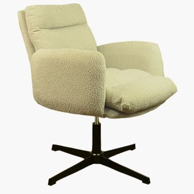 Katrina Office Chair Mink Boucle Fabric & Black Base