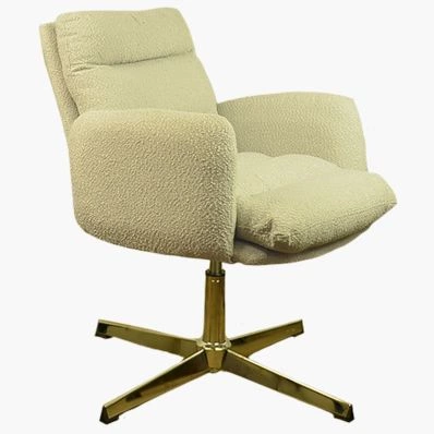 Katrina Office Chair Mink Boucle Fabric & Chrome Base
