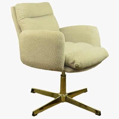 Katrina Office Chair Mink Boucle Fabric & Gold Base