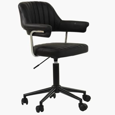 Kennack Office Chair Black Faux Leather & Black Base