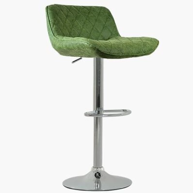 Kudos Bar Stool Vintage Green Leather & Chrome Base