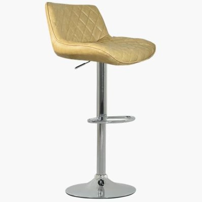 Kudos Bar Stool Cream Leather & Chrome Base