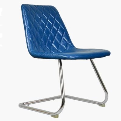 Kyle Dining Chair Blue Faux Leather & Chrome Leg