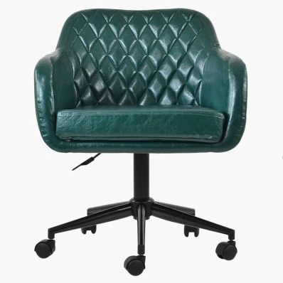 Langham Office Chair Forest Green Faux Leather & Black