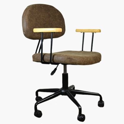 Laxi Office Chair Antique Brown Faux Leather & Black