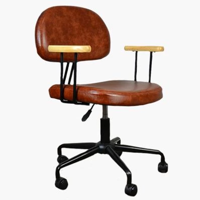 Laxi Office Chair Vintage Brown Faux Leather & Black