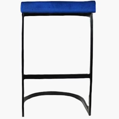 Layto Bar Stool Blue Velvet & Black Leg 65cm