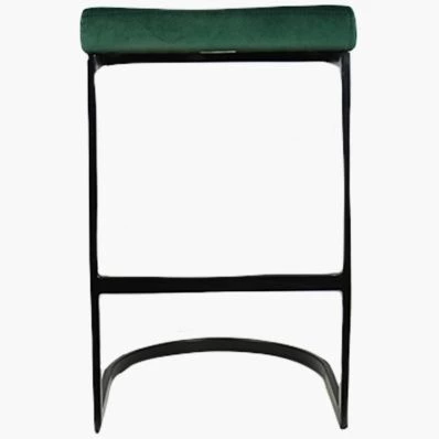 Layto Bar Stool Emerald Green Velvet & Black Leg 65cm